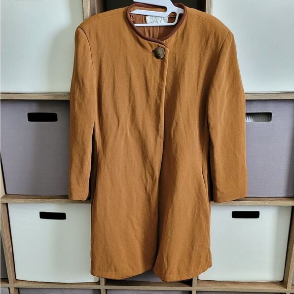 Basile Made in Italy Rust Orange Long Coat size Small - Picture 1 of 14